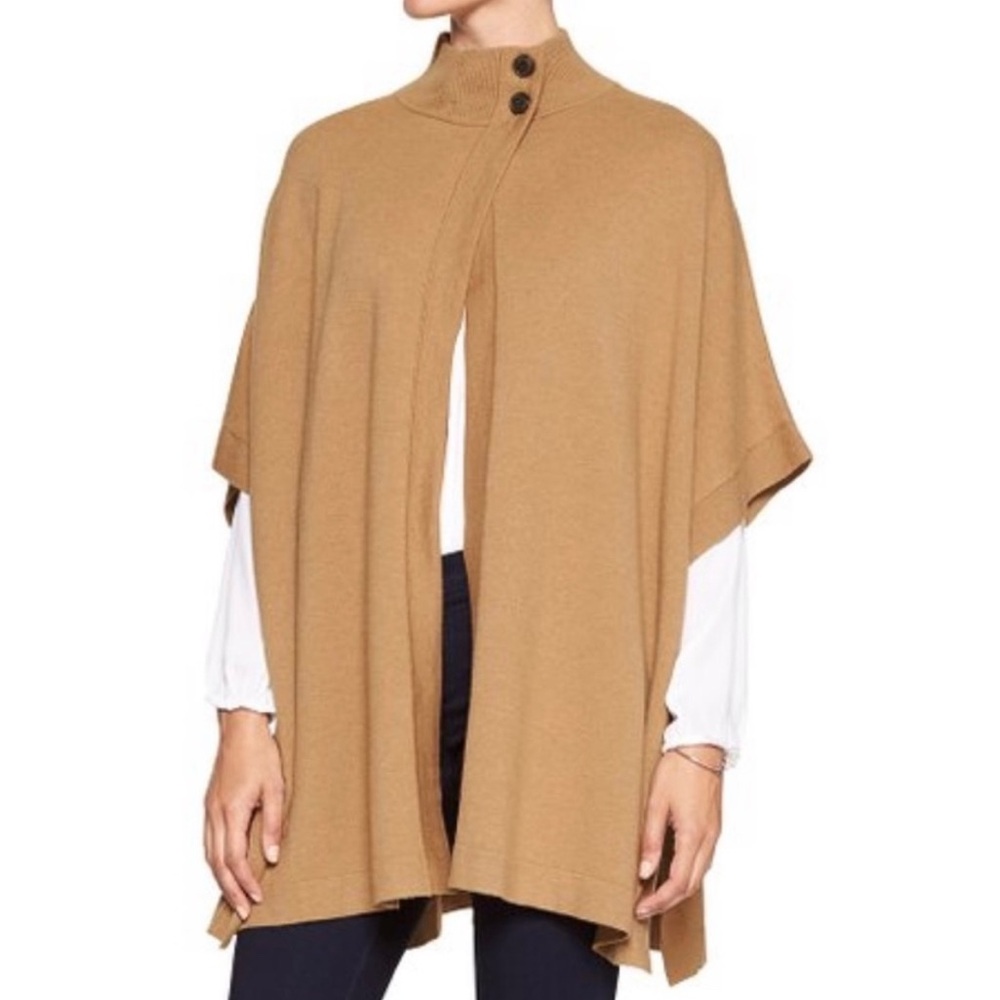 Banana Republic Mock Neck Sweater Cape Poncho